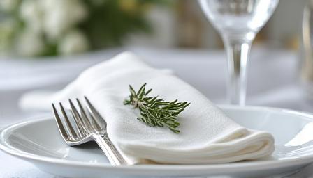 Dettaglio mise en place elegante